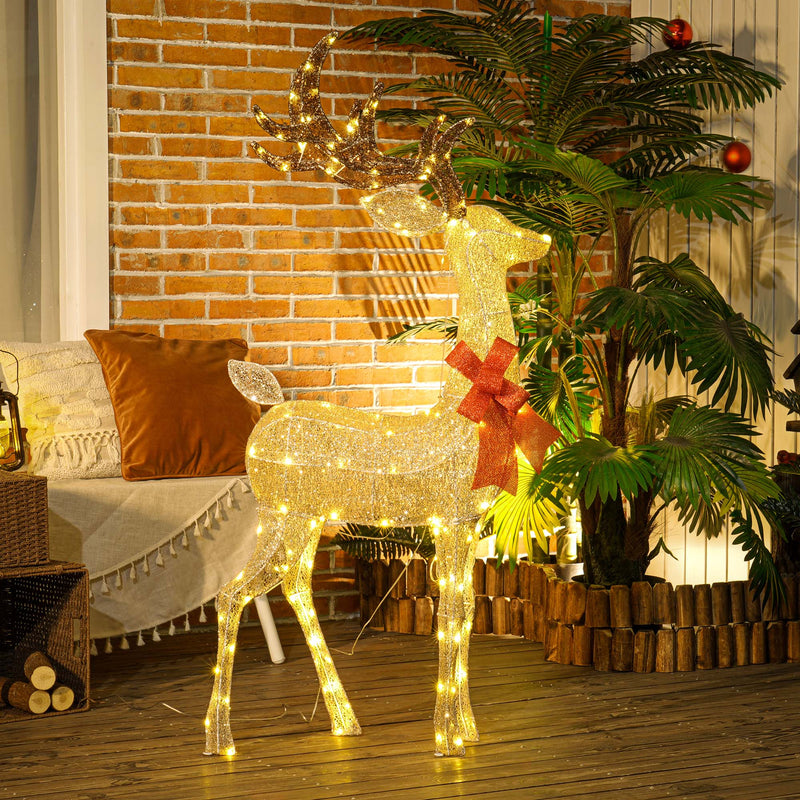 Light-Up Christmas Reindeer Decoration illuminated in a room