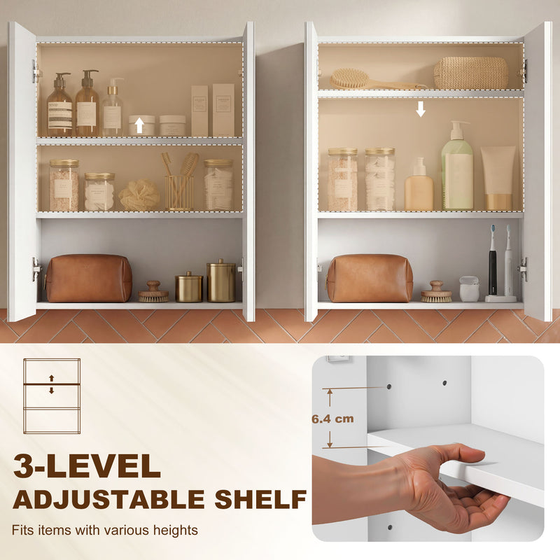 White 60 x 75 cm mirror cabinet – image 5