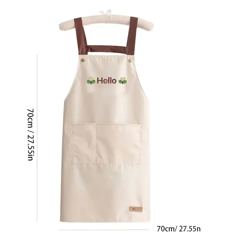 Water Oil Stain Resistant Kitchen Apron with Pockets