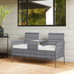 2-seater rattan bench with table – image 10