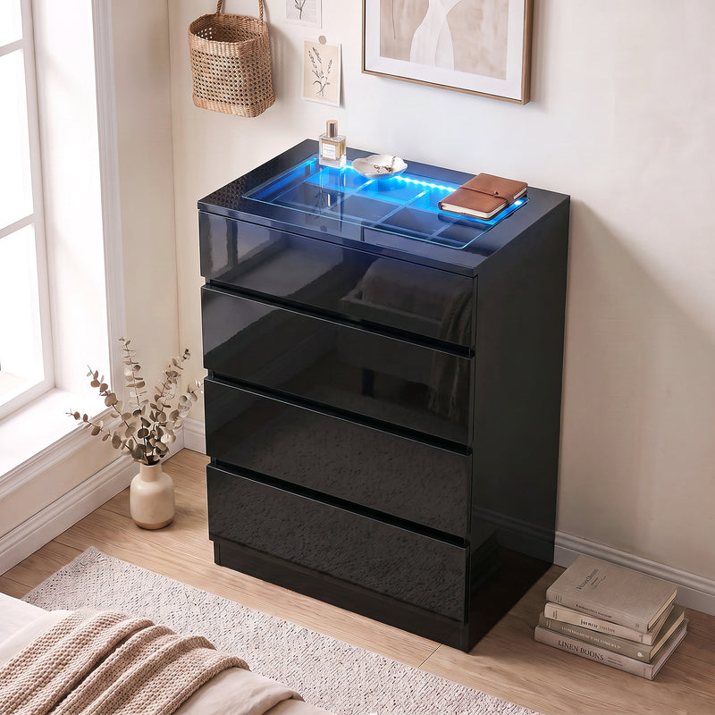 Gloss chest of drawers with LED – image 2