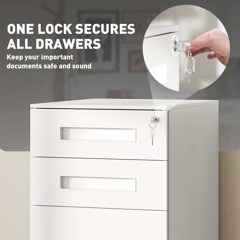 39 cm steel filing cabinet – white – image 6