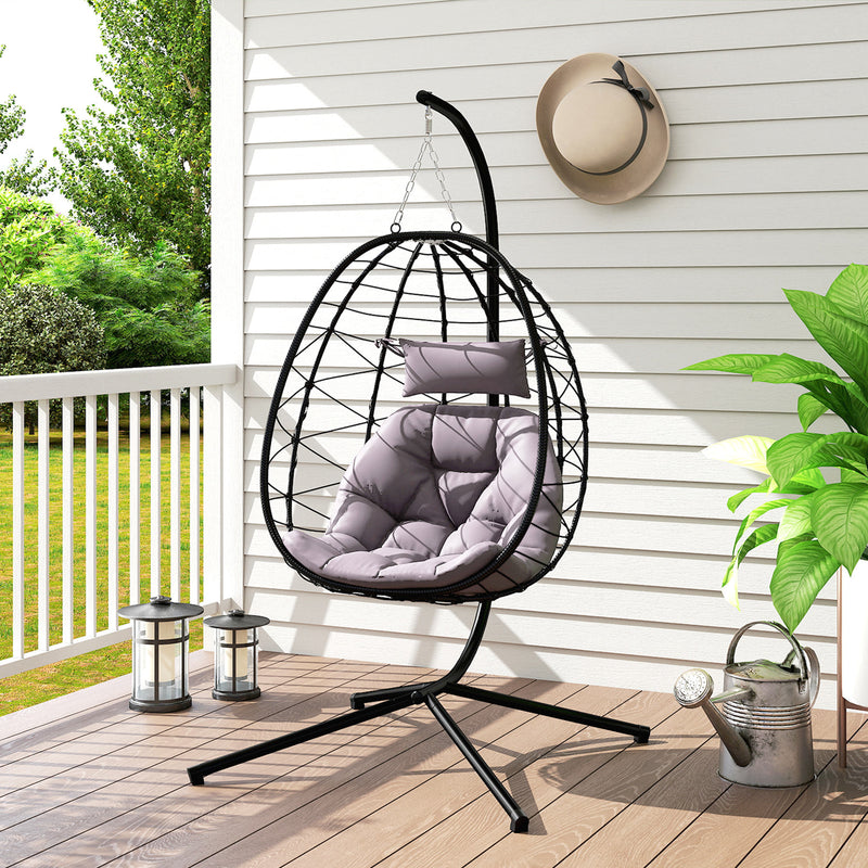 Rope-weave hanging egg chair – image 9