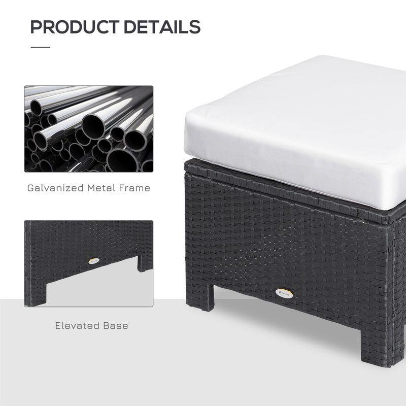 Black rattan footstool – image 7