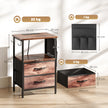 HOMCOM Bedside Table with Charging Station - Rustic Brown – view 3