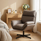 Accent Chair with 360 Swivel Armchair for Living Room with Padded Cushion Dark Brown