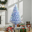 HOMCOM 4FT Artificial Fibre Optic Christmas Tree Seasonal Decoration w/ LED Lights Pre-Lit Easy Store White Blue – view 10