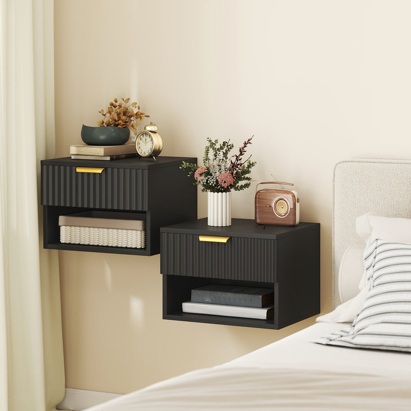 Fluted floating bedside tables – image 2