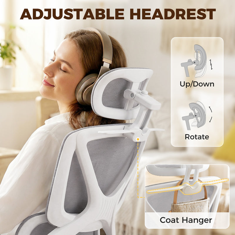 HOMCOM Ergonomic and Adjustable Office Chair - Grey – view 6
