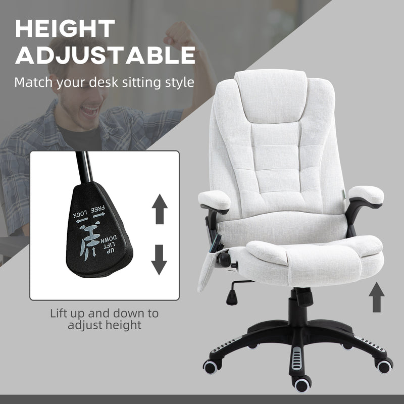 Cream heated massage office chair – image 5