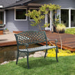 Outsunny Cast Aluminium Garden Bench 2 Seater Antique Loveseat for Outdoor Patio Porch Park, Verdigris – view 2