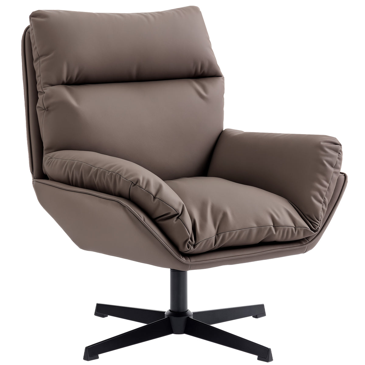 Pet-Friendly 360° Swivel Accent Chair – Dark Brown