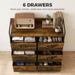 HOMCOM Rustic Chest of Six Fabric Drawers - Rustic Brown – view 4