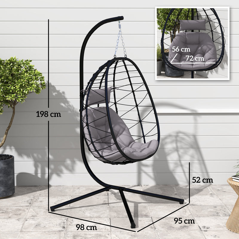 Rope-weave hanging egg chair – image 3