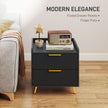 Black 2-drawer bedside table – image 4