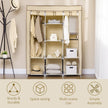 125 cm beige fabric wardrobe – image 6