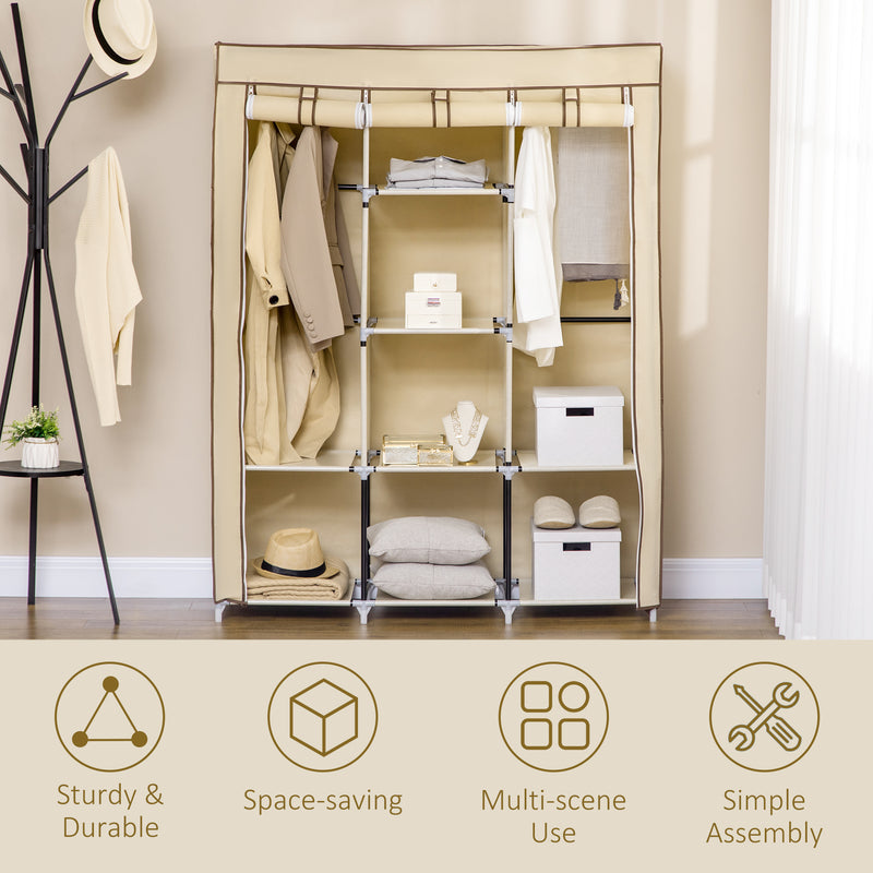 125 cm beige fabric wardrobe – image 6