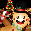 Close-up view of the 9.8ft lying gingerbread man Christmas inflatable