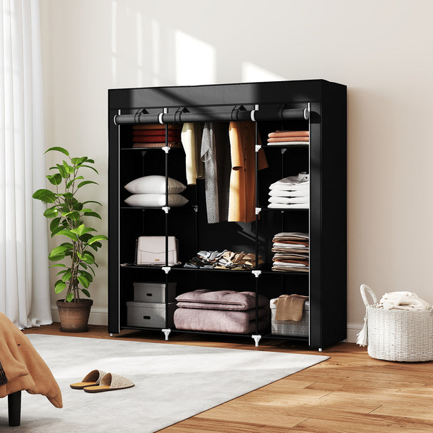 150 cm black fabric wardrobe – image 2
