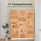 Bookcase with Open Storage, 6-Tier Bookshelf with Anti-Tipping Hardware, White