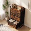 HOMCOM Rustic Chest of Four Fabric Drawers - Rustic Brown – view 9
