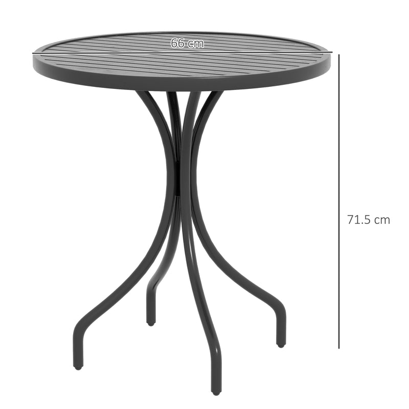 Black slatted steel table – image 3