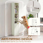 Bookcase Adjustable Shelf Bookshelf Anti-Tip Hardware 6-Tier Storage Cabinet Light Green