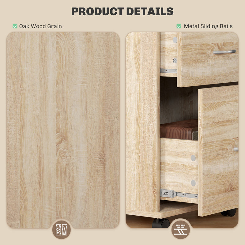 Under-desk 2-drawer filing cabinet – oak – image 6