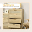 4-drawer rattan panel chest – image 4