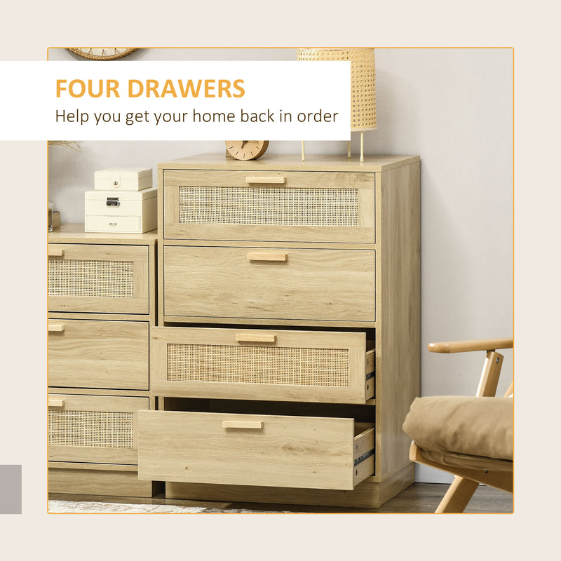 4-drawer rattan panel chest – image 4