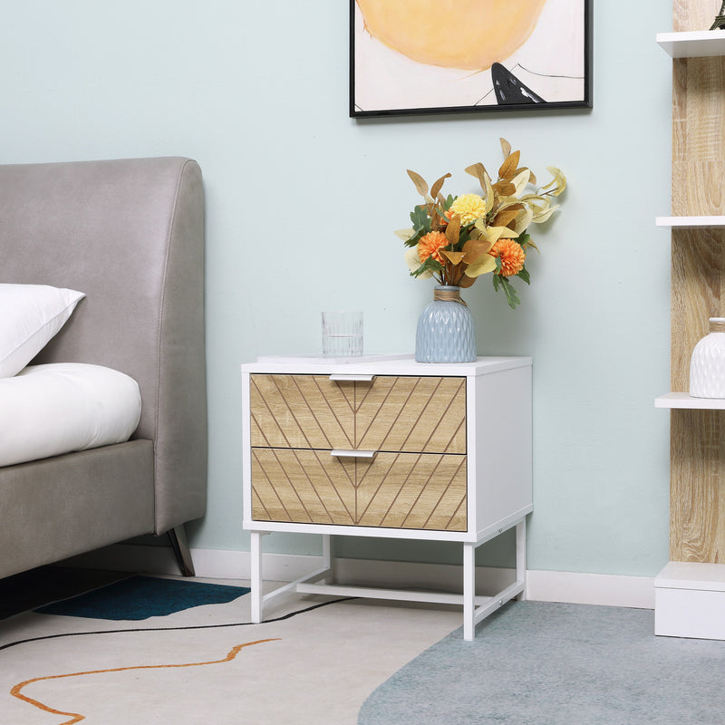 White & oak bedside table – image 2