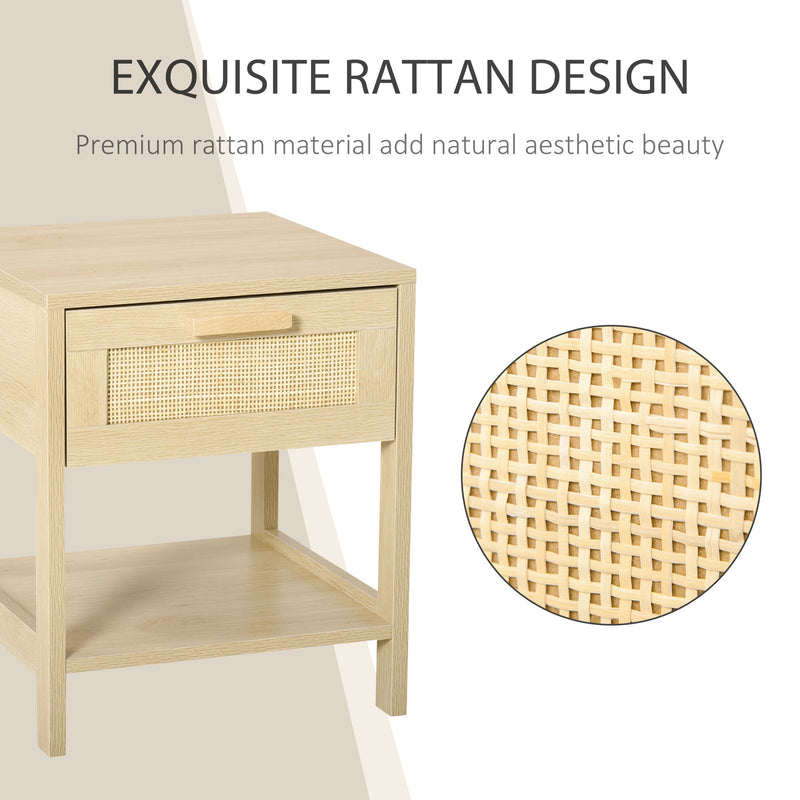Rattan drawer bedside table – image 4