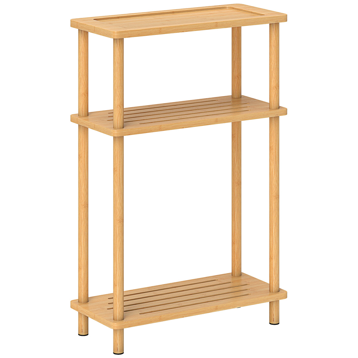 3-Tier Slim Bamboo Side Table – Natural