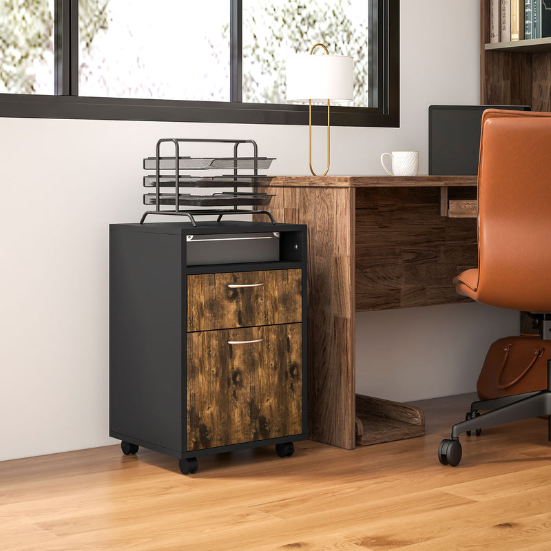 Mobile filing cabinet – rustic brown – image 10