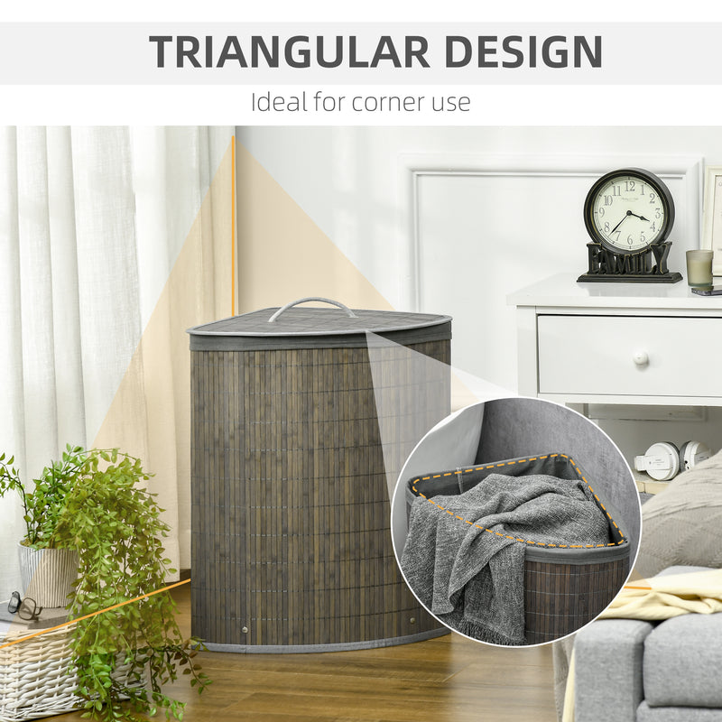 Corner bamboo laundry basket – image 7