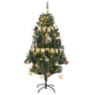 5ft pre-lit green Christmas tree with warm white lights, baubles and a Merry Christmas banner