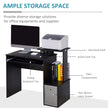 100 cm computer desk with side shelf in black – image 4