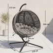 Charcoal round egg chair – image 3