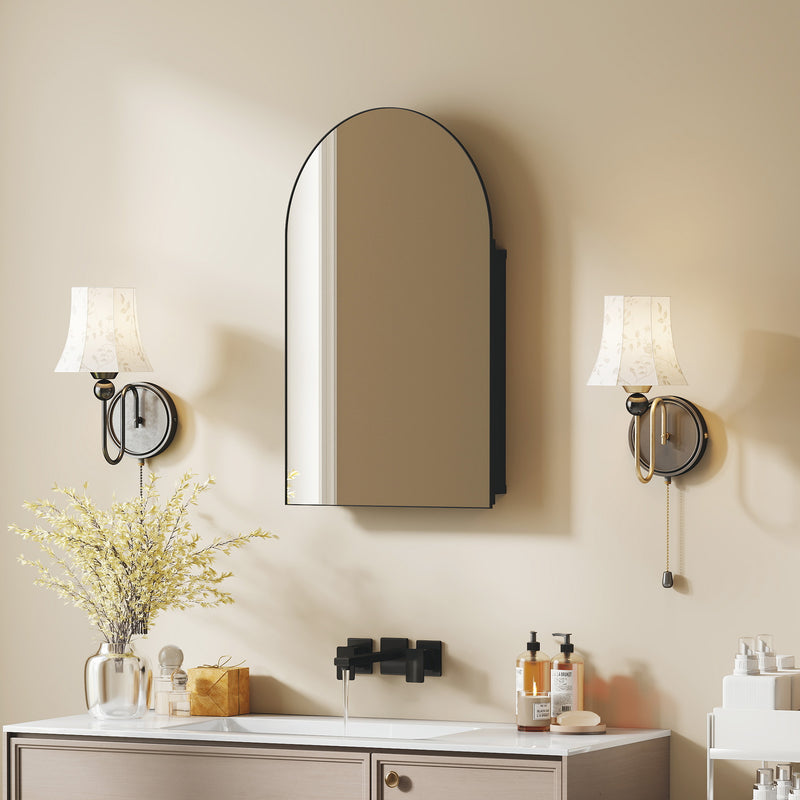 Arched black mirror cabinet – image 10