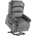 Power Lift Recliner with Vibration Massage and Heat, Lift Chair for Tall with Wood Grip, Pocket Spring, Light Grey