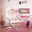 Reclining gaming chair – pink & white – image 2