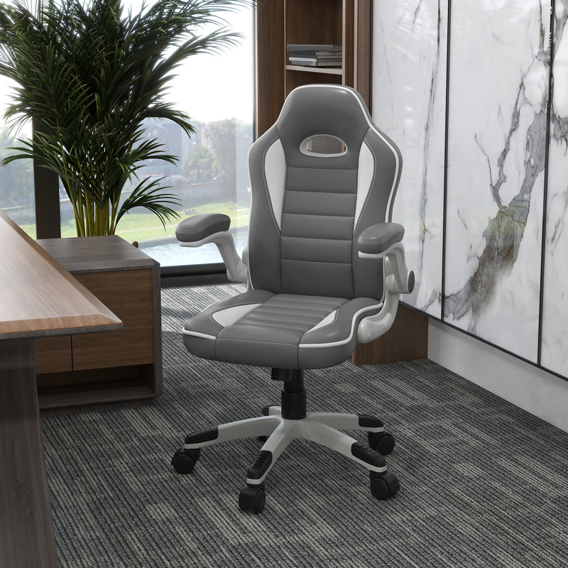 Racing gaming chair with flip-up arms – image 2
