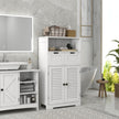 White bathroom storage unit with drawers – image 2