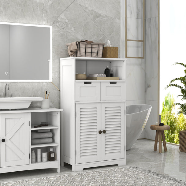 White bathroom storage unit with drawers – image 2