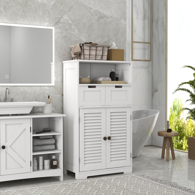 White bathroom storage unit with drawers – image 2