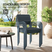 Outsunny Garden Chairs Set of 4, Stackable Rattan Effect Dining Chairs with Armrest, Weather Resistant and Lightweight – view 7