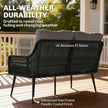 4-piece wide-seat rattan set, black – image 7