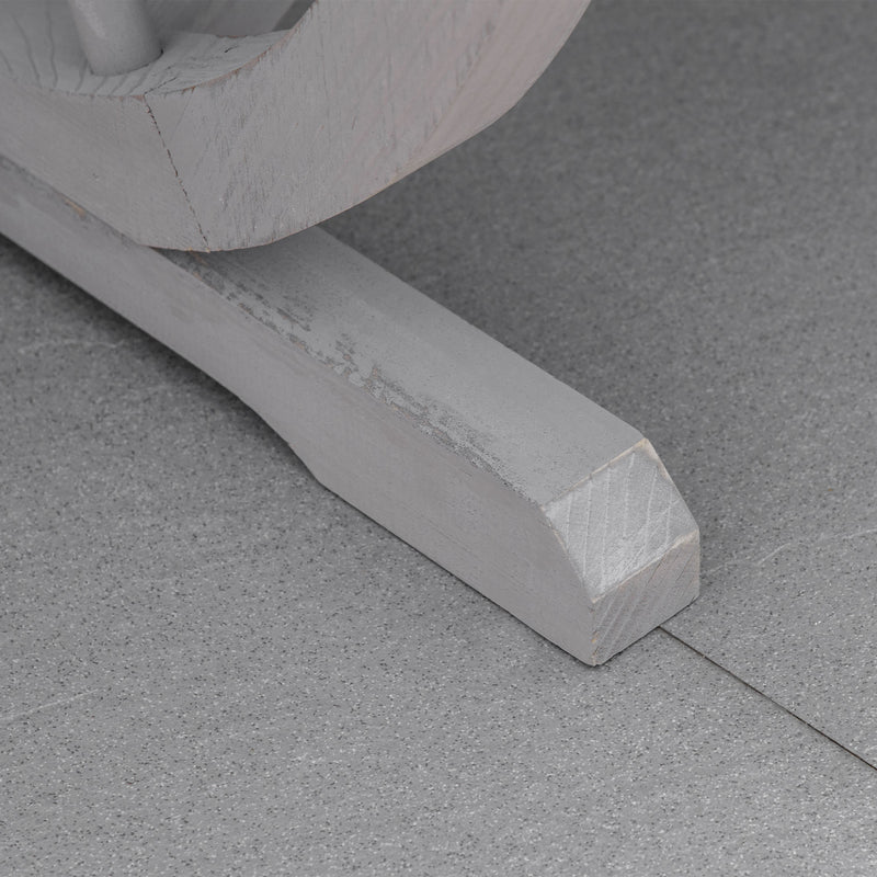 Grey wagon wheel arm bench – image 10