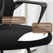 HOMCOM Desk Chair No Wheels, Office Chair with Mesh Back, Lumbar Support, Metal Base for Waiting Room, Conference Room – view 5