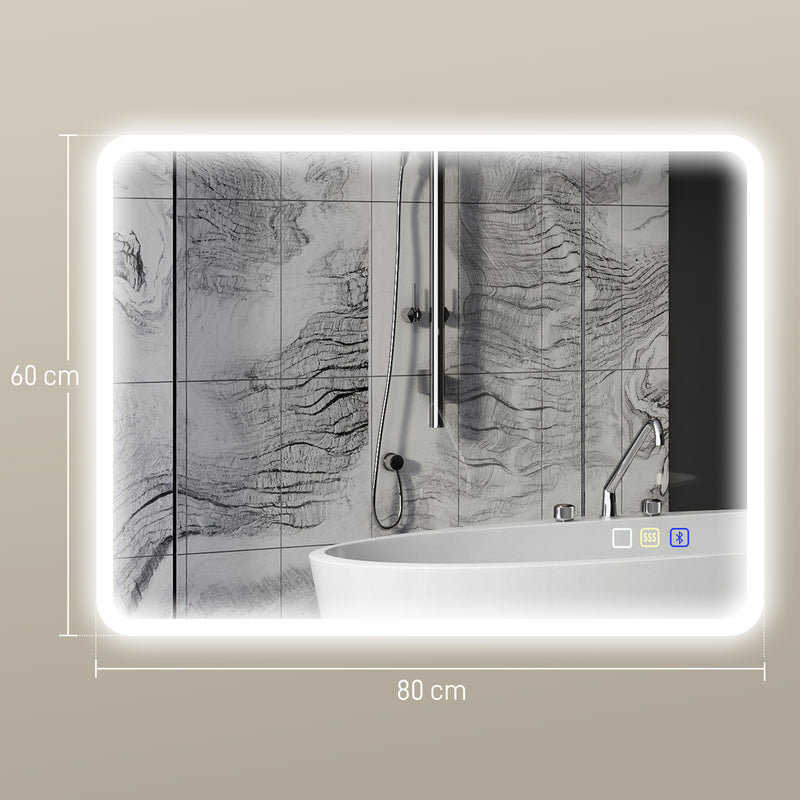 80 x 60 cm LED mirror with Bluetooth – image 3
